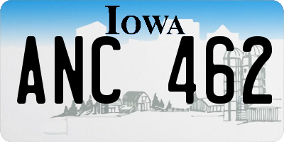 IA license plate ANC462