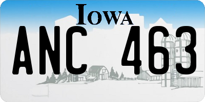 IA license plate ANC463