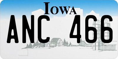 IA license plate ANC466