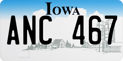 IA license plate ANC467