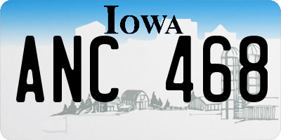 IA license plate ANC468