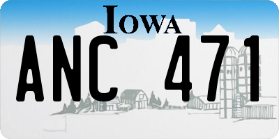 IA license plate ANC471
