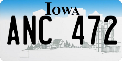 IA license plate ANC472