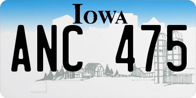 IA license plate ANC475