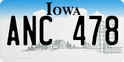 IA license plate ANC478
