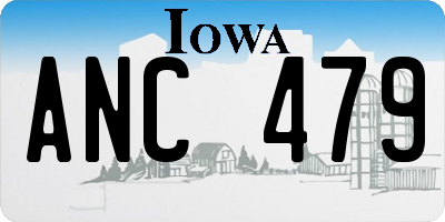 IA license plate ANC479