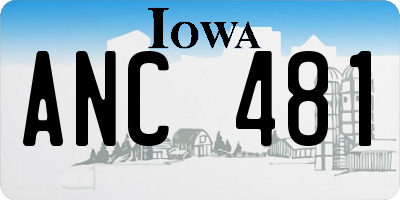IA license plate ANC481