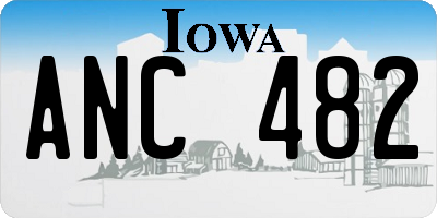 IA license plate ANC482