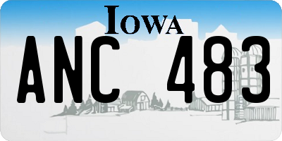 IA license plate ANC483