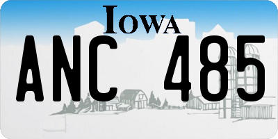 IA license plate ANC485