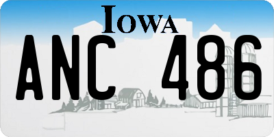 IA license plate ANC486