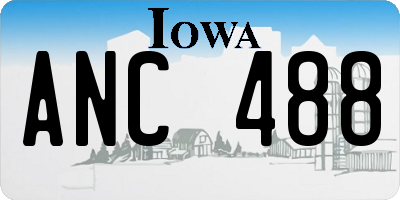 IA license plate ANC488