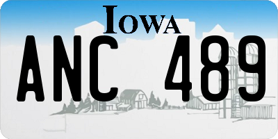 IA license plate ANC489