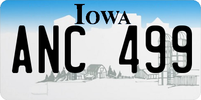 IA license plate ANC499