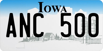 IA license plate ANC500