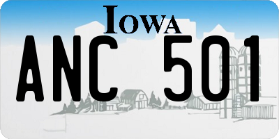 IA license plate ANC501