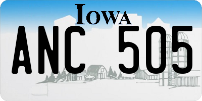 IA license plate ANC505