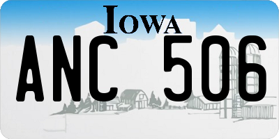 IA license plate ANC506
