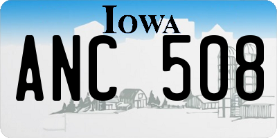IA license plate ANC508