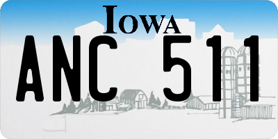 IA license plate ANC511