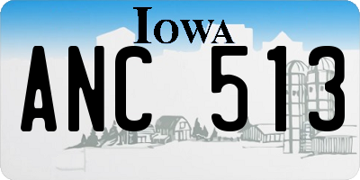 IA license plate ANC513