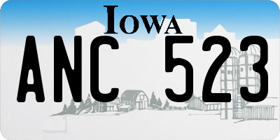 IA license plate ANC523