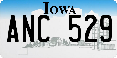 IA license plate ANC529