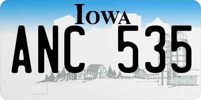 IA license plate ANC535