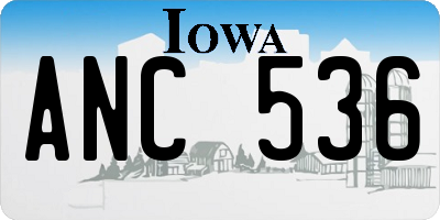 IA license plate ANC536