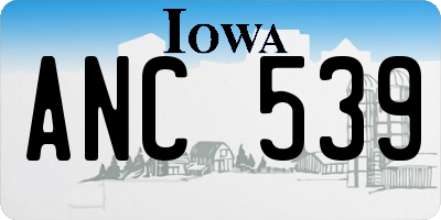 IA license plate ANC539