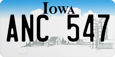 IA license plate ANC547