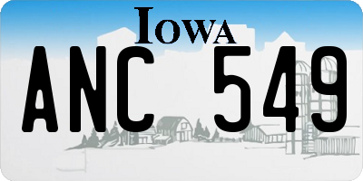 IA license plate ANC549