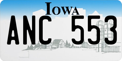 IA license plate ANC553