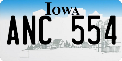IA license plate ANC554