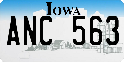 IA license plate ANC563