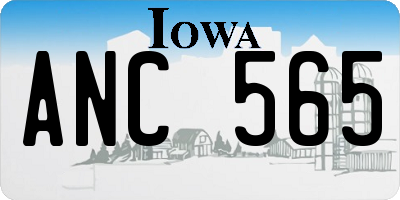 IA license plate ANC565