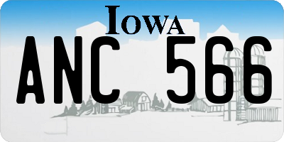 IA license plate ANC566
