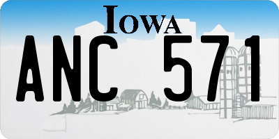IA license plate ANC571