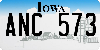 IA license plate ANC573