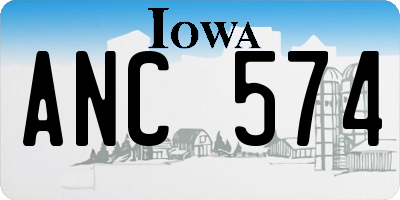 IA license plate ANC574