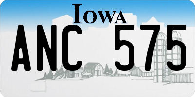 IA license plate ANC575