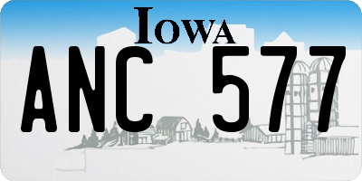 IA license plate ANC577