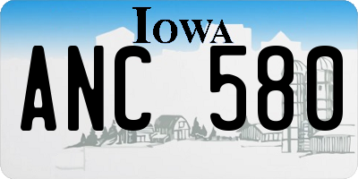 IA license plate ANC580