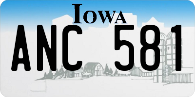 IA license plate ANC581