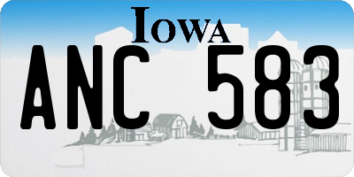 IA license plate ANC583