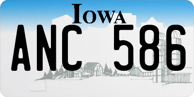 IA license plate ANC586
