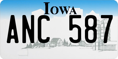 IA license plate ANC587