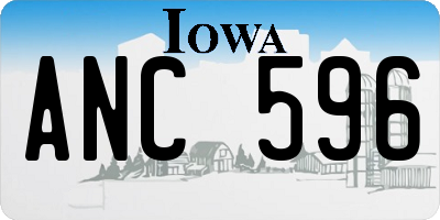 IA license plate ANC596