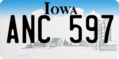 IA license plate ANC597
