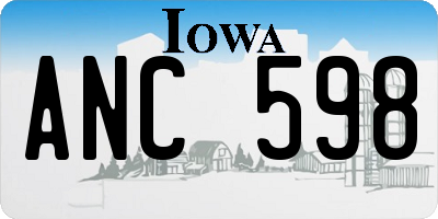 IA license plate ANC598